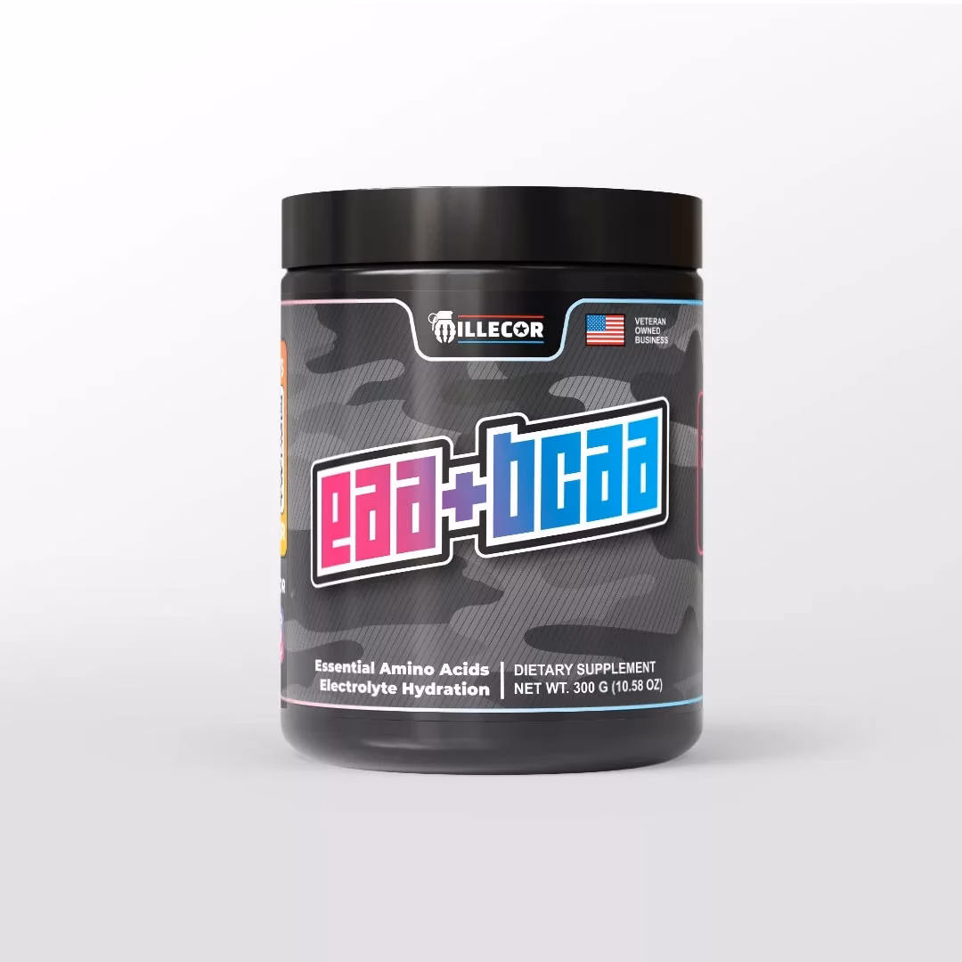 Veteran Owned Supplement Company MILLECOR Product Image for EAAs + BCAAs Supplement Image
