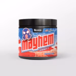 Veteran Owned Supplement Company MILLECOR Product Image for Mayhem Energy Rocket Pop Supplement Front Panel Image